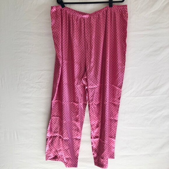 Vintage Polkadot Satin Pajama's Rose Pink - Picture 7 of 7